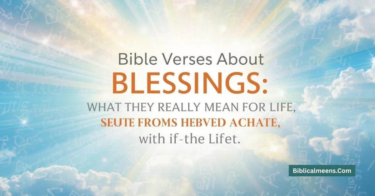 Bible Verses About Blessings