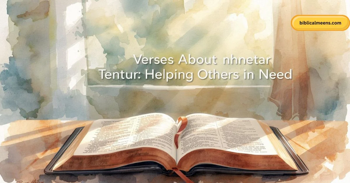 Bible Verses About Helping Others in Need
