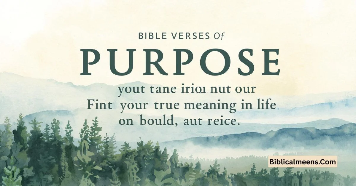 Bible Verses About Purpose