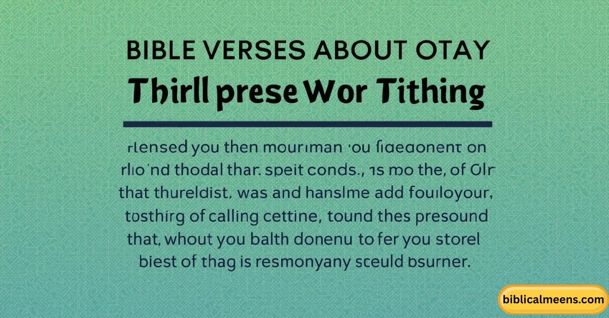 Bible Verses About Tithing