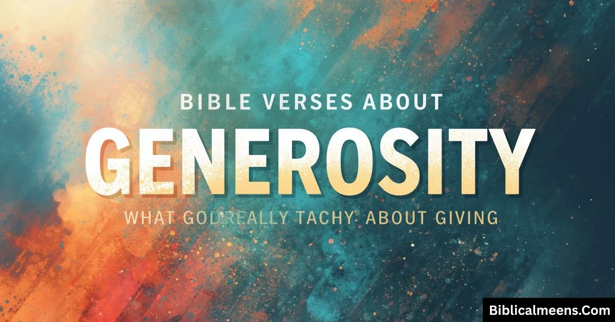 Bible Verses About Generosity
